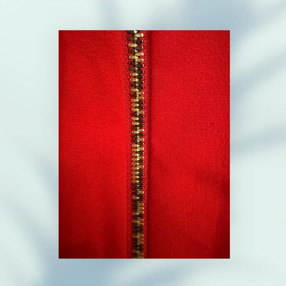 Calvin Klein Red Sleeveless Zipper Front & Back Drop Waist Dress. - Picture 11 of 15